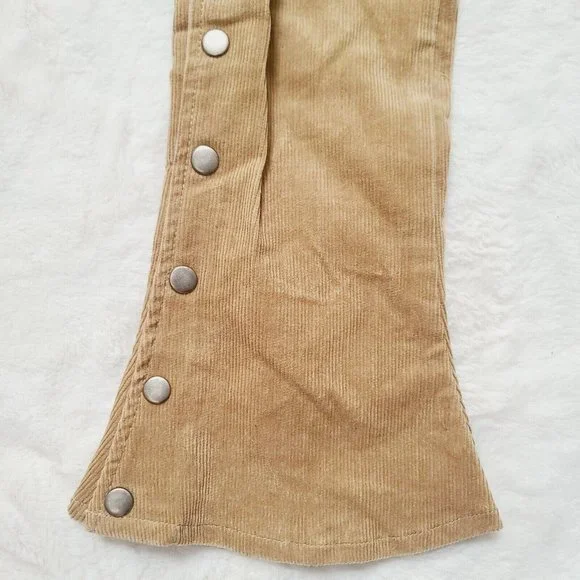 Vintage Illig Raver Pants, EXTREMELY RARE, Corduroy, Tan, Bell Bottom, Buttons